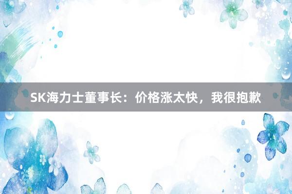SK海力士董事长：价格涨太快，我很抱歉