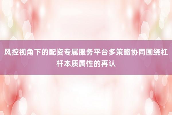 风控视角下的配资专属服务平台多策略协同围绕杠杆本质属性的再认