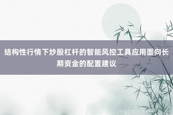 结构性行情下炒股杠杆的智能风控工具应用面向长期资金的配置建议