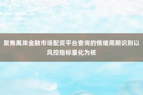 聚焦离岸金融市场配资平台查询的情绪周期识别以风控指标量化为核