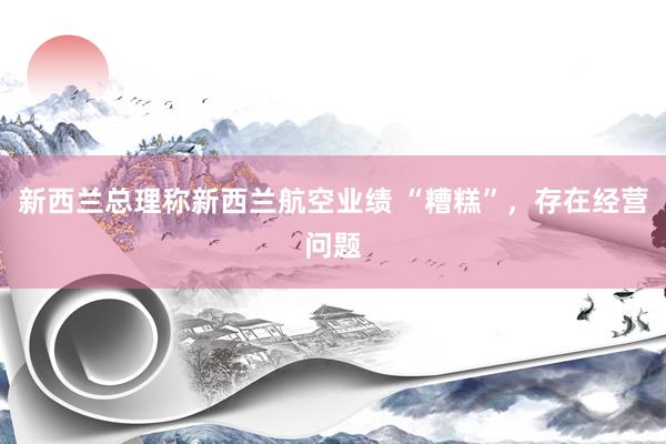 新西兰总理称新西兰航空业绩 “糟糕”，存在经营问题