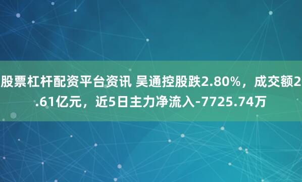 股票杠杆配资平台资讯 吴通控股跌2.80%，成交额2.61亿元，近5日主力净流入-7725.74万