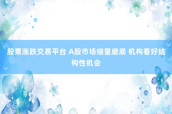股票涨跌交易平台 A股市场缩量磨底 机构看好结构性机会